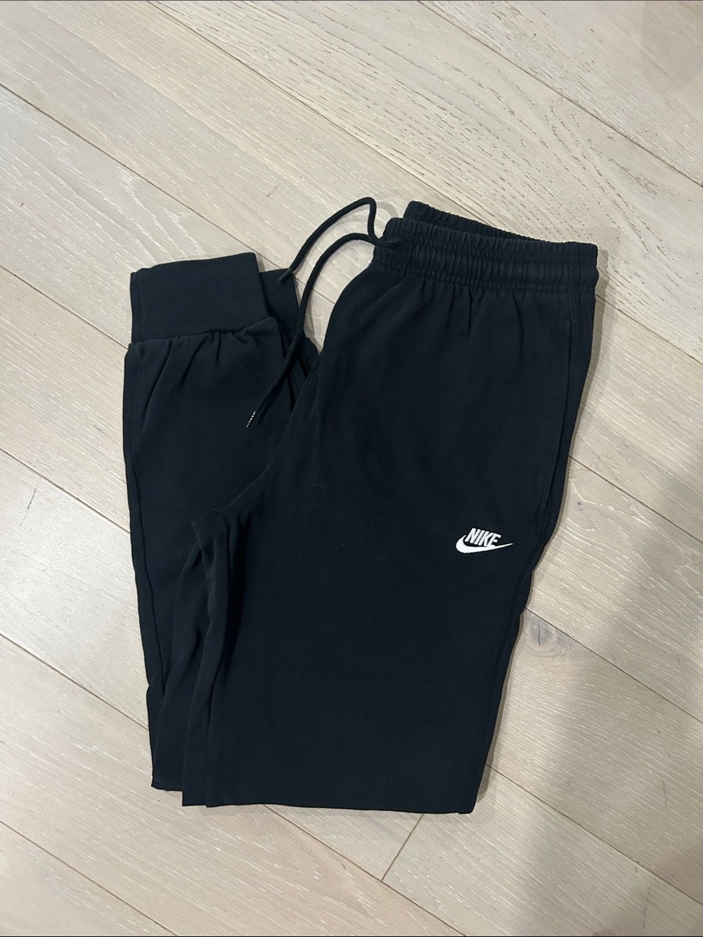 Nike Black Joggers with White Swoosh